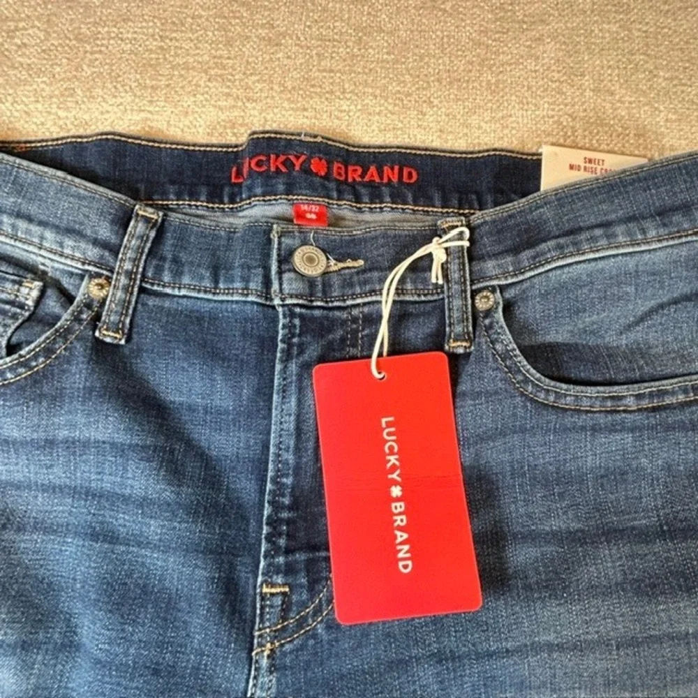 NWT Lucky Brand Women's Sweet Mid Rise Crop Denim Jeans 14/32 $99